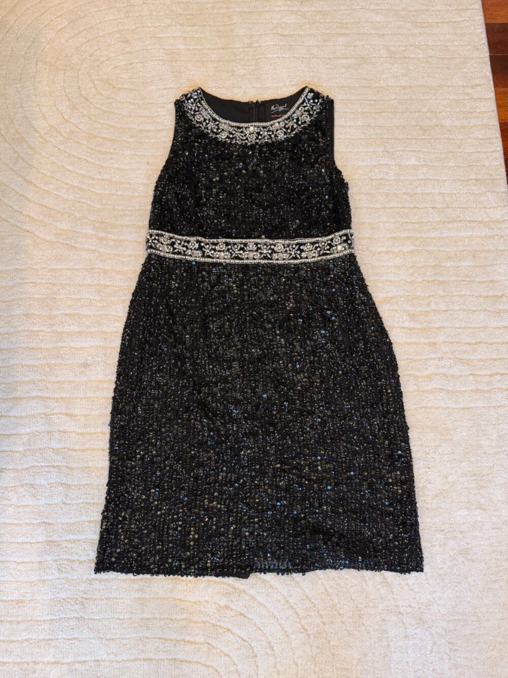 Mac Duggal Size 12 Black Beaded Cocktail Dress | Embellished Formal Evening Dres